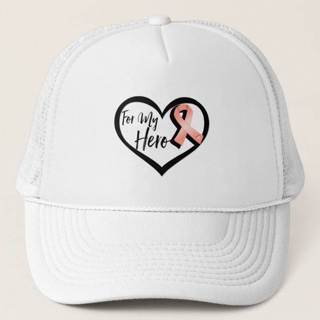 Casquette Ruban De Sensibilisation Pour Mon Héros (Devant)