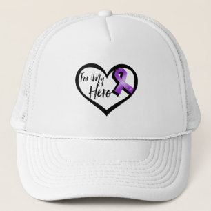 Casquette Ruban de sensibilisation violet pour mon héros