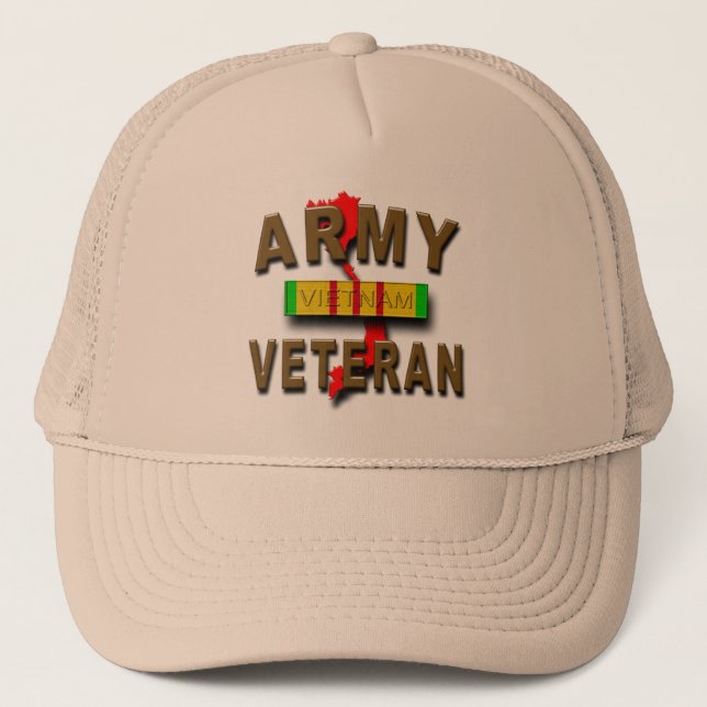 Casquette Ruban de service de combattant de Vietnam, ARMÉE (Devant)