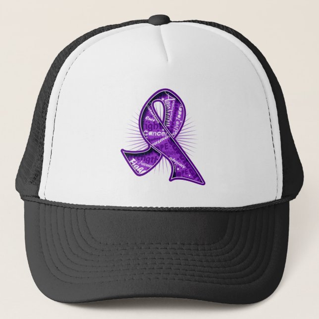Casquette Ruban filigrane Pancréatique Cancer Slogan (Devant)