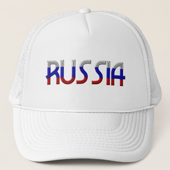 Casquette Russie : La typographie d'un drapeau russe (Devant)
