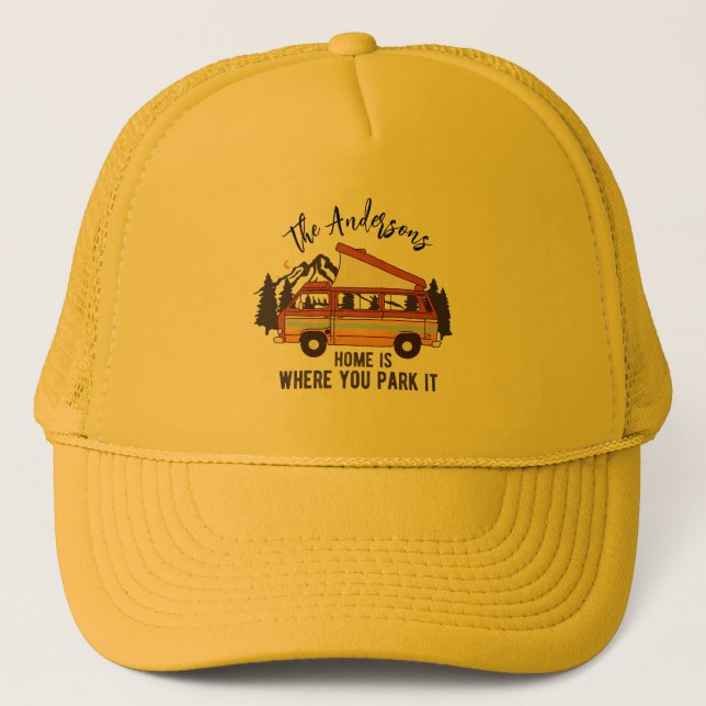 Casquette RV Camping Trailer Home est l'endroit où vous le g (Devant)