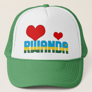 Casquette Rwanda Drapeau Coeur bleu vert Jaune Soleil Patrio