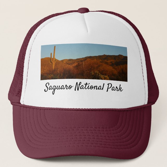 Casquette Saguaro Sunset I Arizona Désert Paysage (Devant)