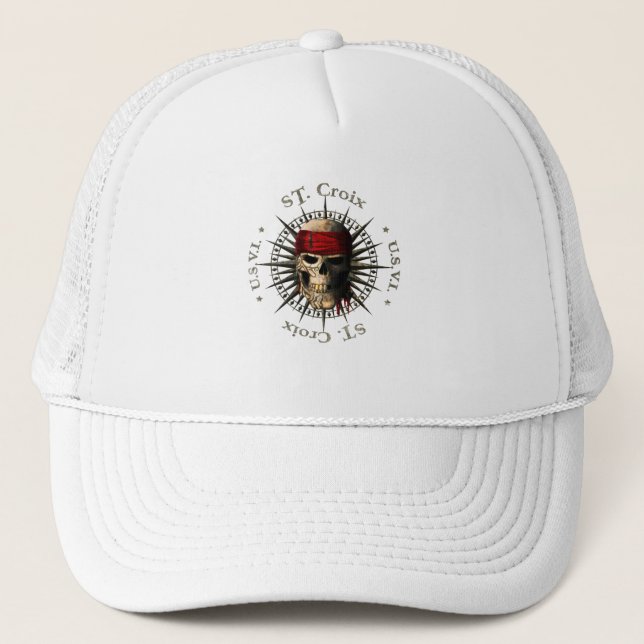 Casquette Saint Croix USVI Pirate Skull (Devant)