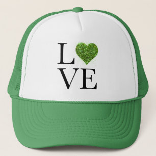 Casquette Saint Patrick Amour coeur étincelant vert
