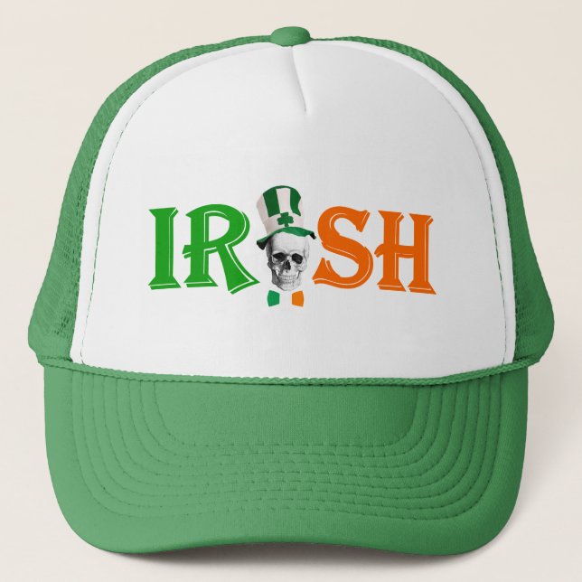 Casquette Saint Patrick d'Irlande noire (Devant)