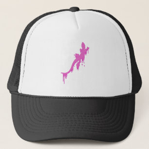 Casquette Salamandre Rose Distressée Avec Lavette De Peintur