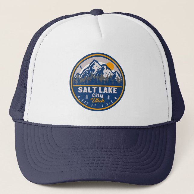 Casquette Salt Lake City Utah Retro Sunset Souvenirs 60s (Devant)