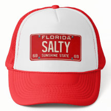 Salty 1969 | Red Retro Florida License Plate Surf