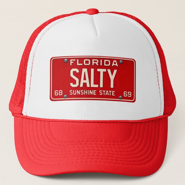 Casquette Salty 1969 | Red Retro Florida License Plate Surf (Devant)