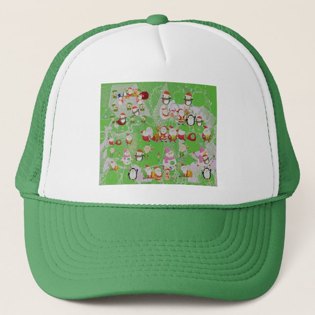 Casquette Santa Magical Green New Year  (Devant)