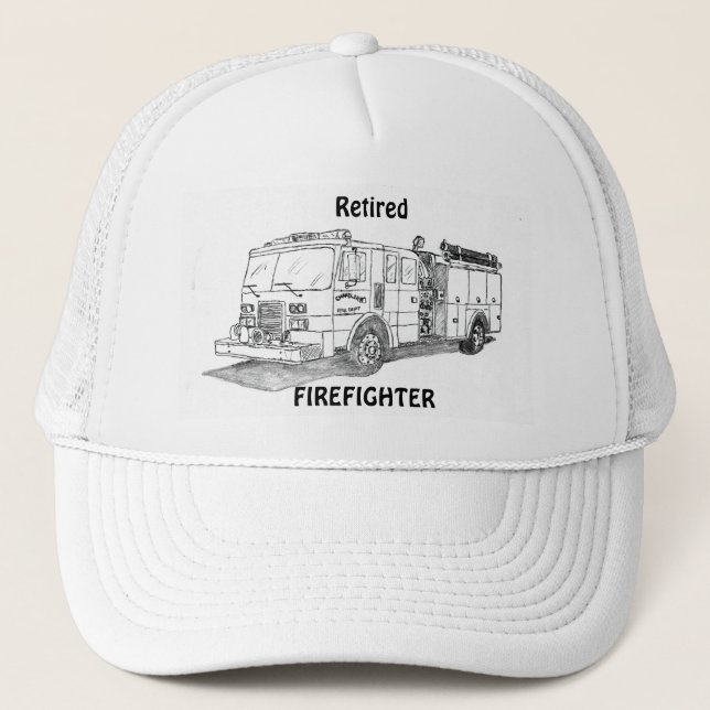 Casquette Sapeur-pompier retraité avec le moteur (Devant)