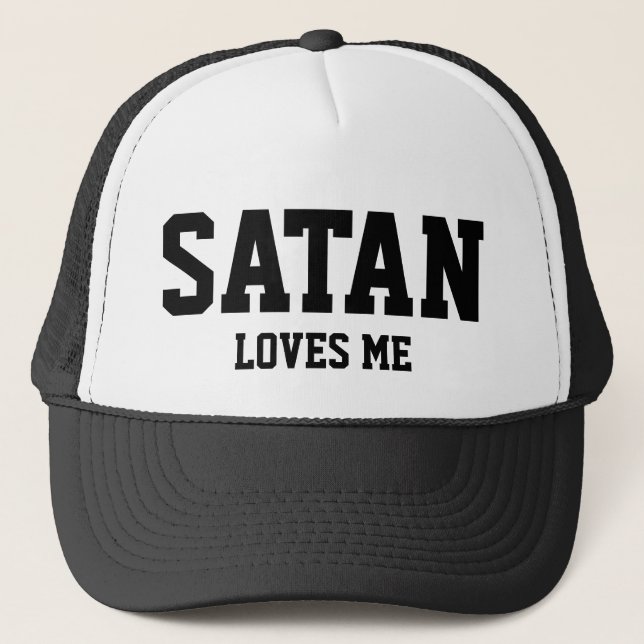 Casquette Satan loves me - Cap - Truckercap - Snapback (Devant)