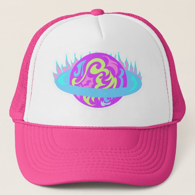 Casquette Saturne en flammes ! (Devant)