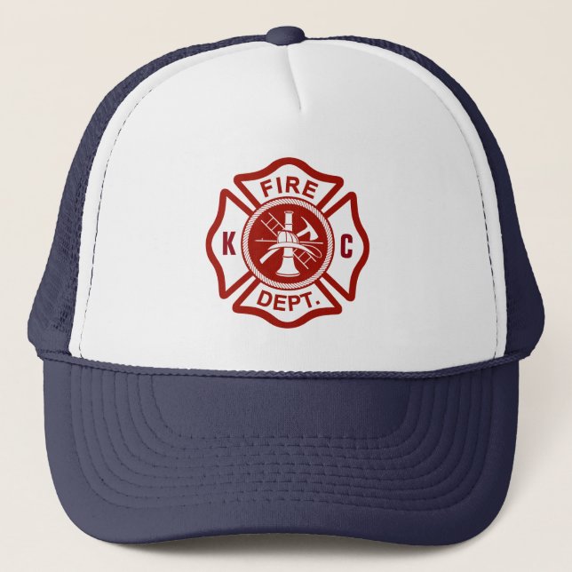 Casquette Sauveteur fait sur commande du feu d'initiales de (Devant)