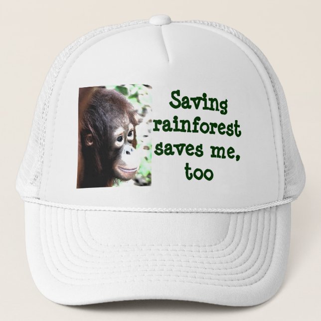 Casquette Sauvez la forêt tropicale, faune d'économies (Devant)
