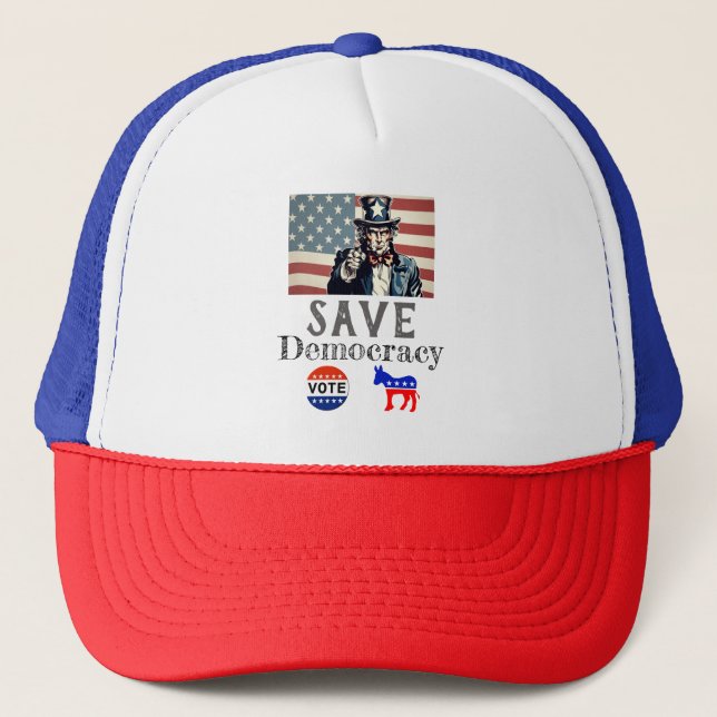 Casquette Sauvez le chapeau de camion de la démocratie (Devant)