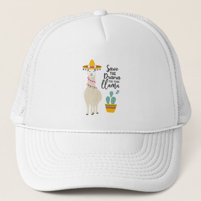 Casquette Sauvez le drame pour votre lama (Devant)