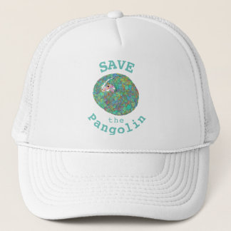 Casquette Sauvez le slogan Pangolin turquoise