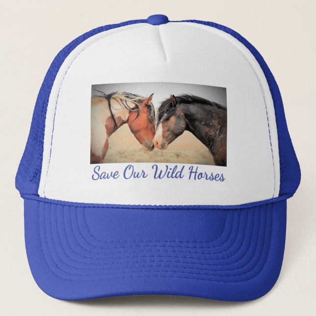 Casquette Sauvez nos chevaux sauvages Fancy Blue (Devant)