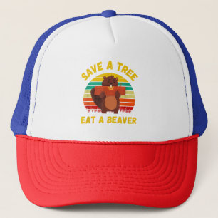 Casquette Sauvez un arbre Mangez un castor amusant Pun casto