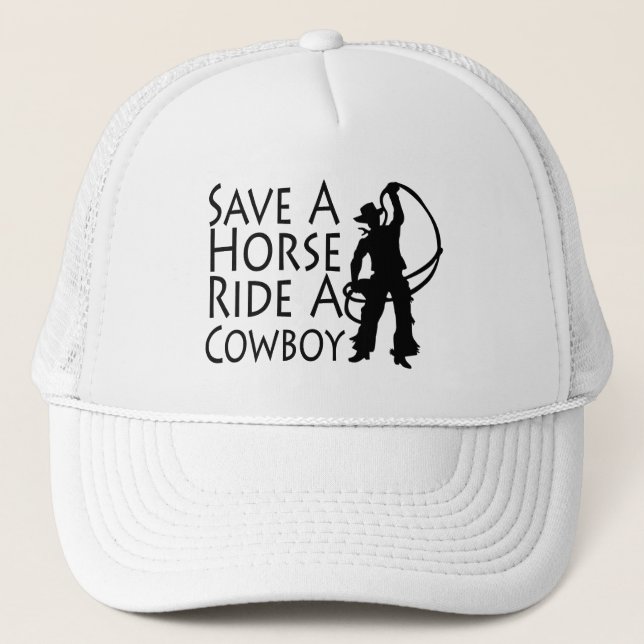 Casquette Sauvez un tour de cheval un cowboy 2 (Devant)