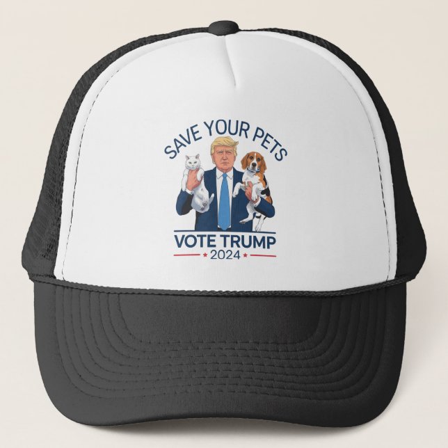 Casquette Save Your Pets Vote for Trump US Election Citation (Devant)