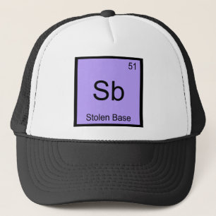 Casquette Sb - Base volée Symbole d'élément chimique Basebal