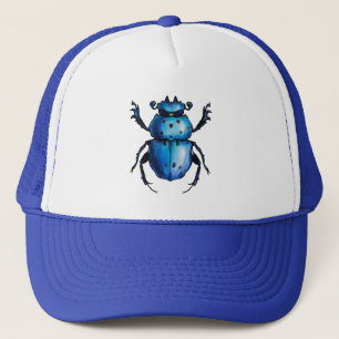Casquette Scarab Beetle Art Blue Insect Entomologie