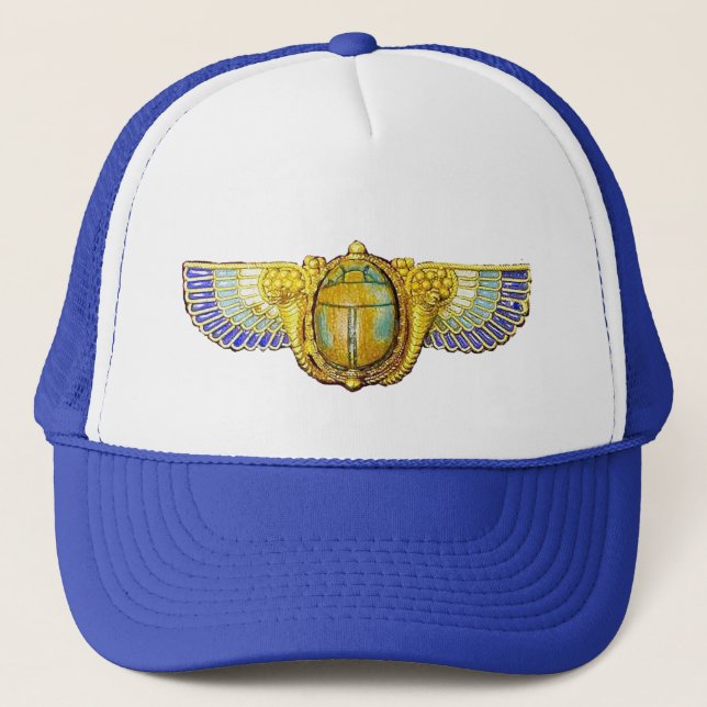CASQUETTE SCARABE À FEU ÉGYPTIENNE ANTIQUE /BOÎTE À DENRÉES  (Devant)