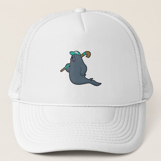 Casquette Sceau au hockey avec bâton de hockey (Devant)