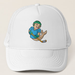 Casquette Sceau au hockey sur glace avec bâton de hockey sur