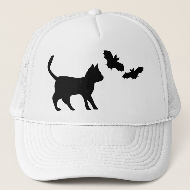 Casquette Schwarzer Kater mit Fledermaus (Devant)