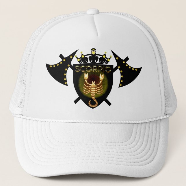 Casquette Scorpio Zodiac Signer Sur Le Chapeau De Trucker Du (Devant)