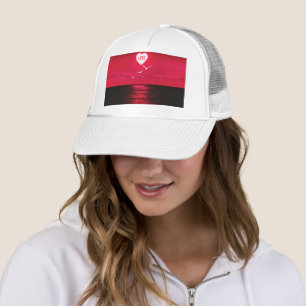 Casquette Sea Sunset Love Trucker Chapeau Coeur romantique