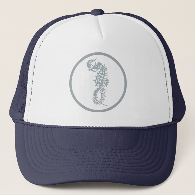 Casquette Seahorse Bleu Classique Nautique Élégant (Devant)