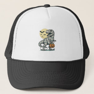 Casquette Seau à bonbons T-Rex momie Halloween Vecteur vinta