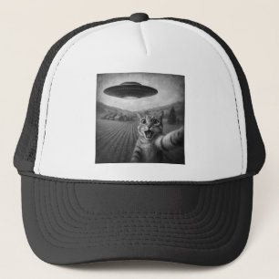 Casquette Selfie De Chat Avec Alien UFO Drôle Cadeaux De Cha
