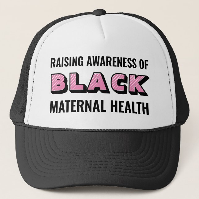 Casquette Sensibilisation à la santé maternelle noire (Devant)