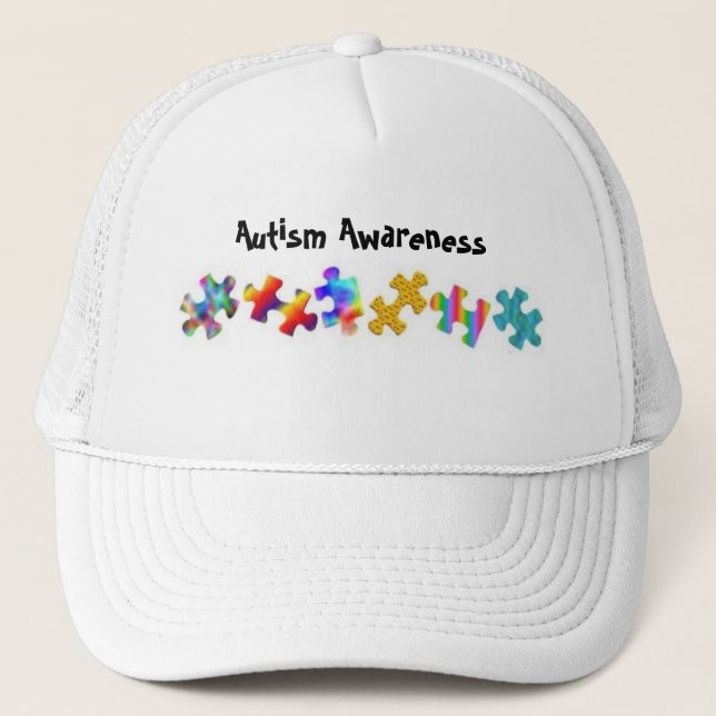 Casquette Sensibilisation sur l'autisme (tout le blanc) (Devant)