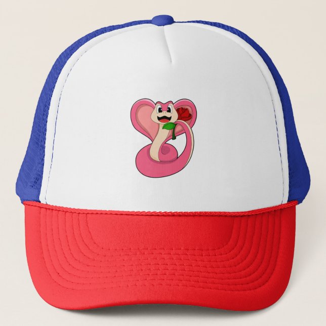 Casquette Serpent avec Rose (Devant)