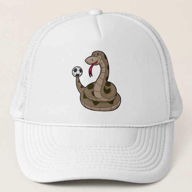 Casquette Serpent comme joueur de football avec balle de foo (Devant)