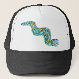 Casquette Serpent maya turquoise et or