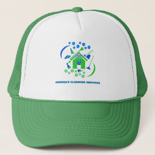Casquette Services professionnels de nettoyage vert et bleu 