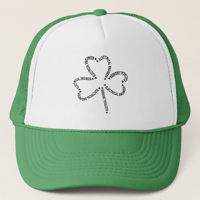 Casquette Shamrock de texte de l'ingénieur électrique (Devant)