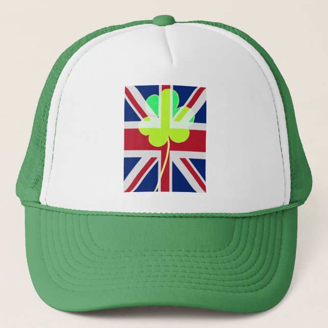 Casquette Shamrock du drapeau irlandais britannique Clover S (Devant)