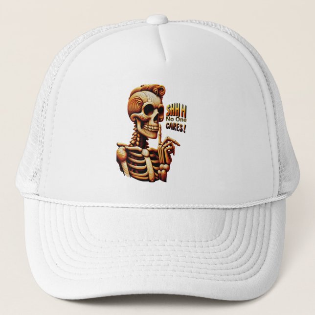 Casquette SHHH... Personne Ne Se Soucie Du Squelette Silenci (Devant)