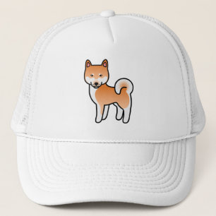 Casquette Shiba Inu de dessin animé rouge
