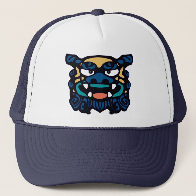 Casquette Shisa bleu (Devant)